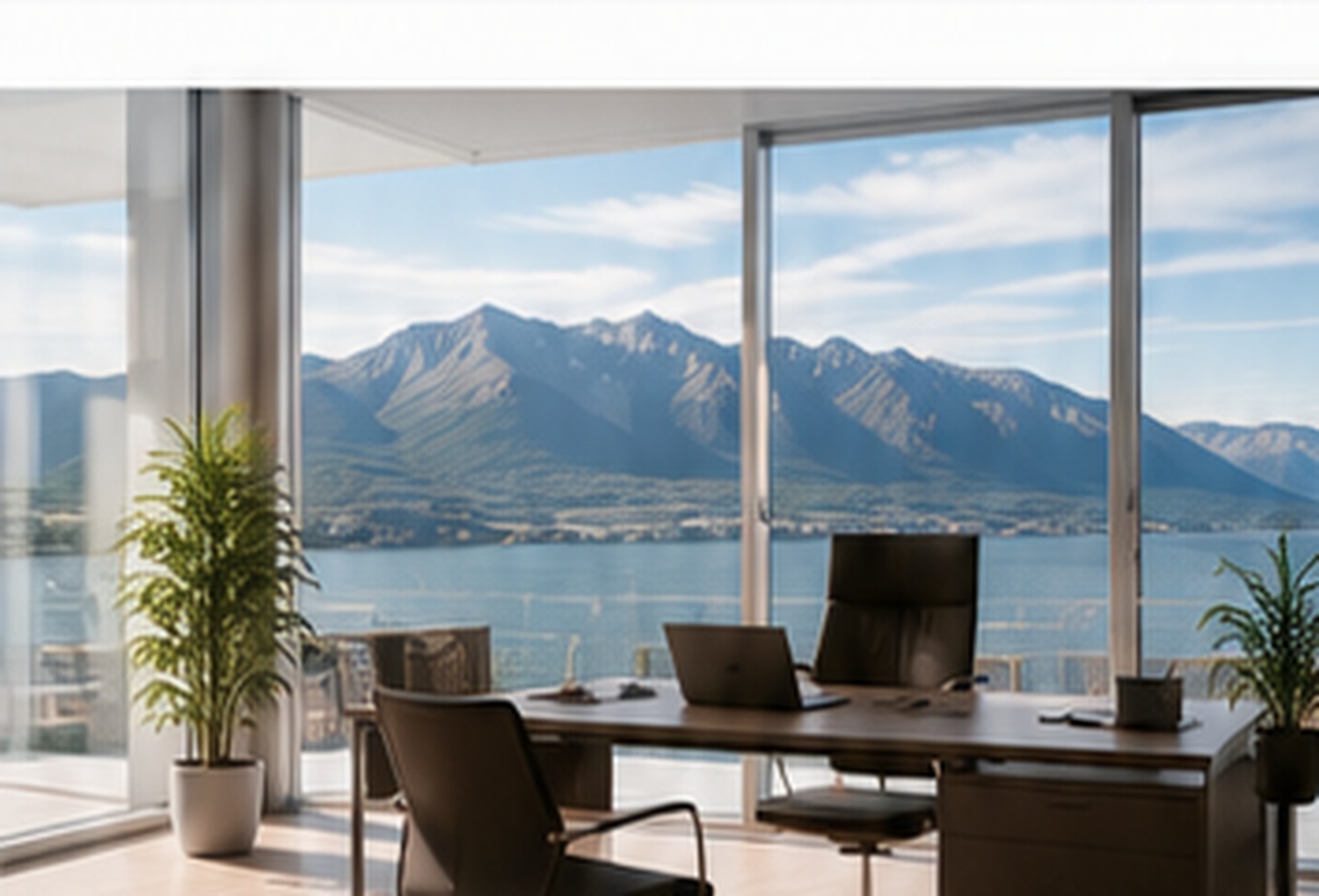 Ufficio professionale con vista lago